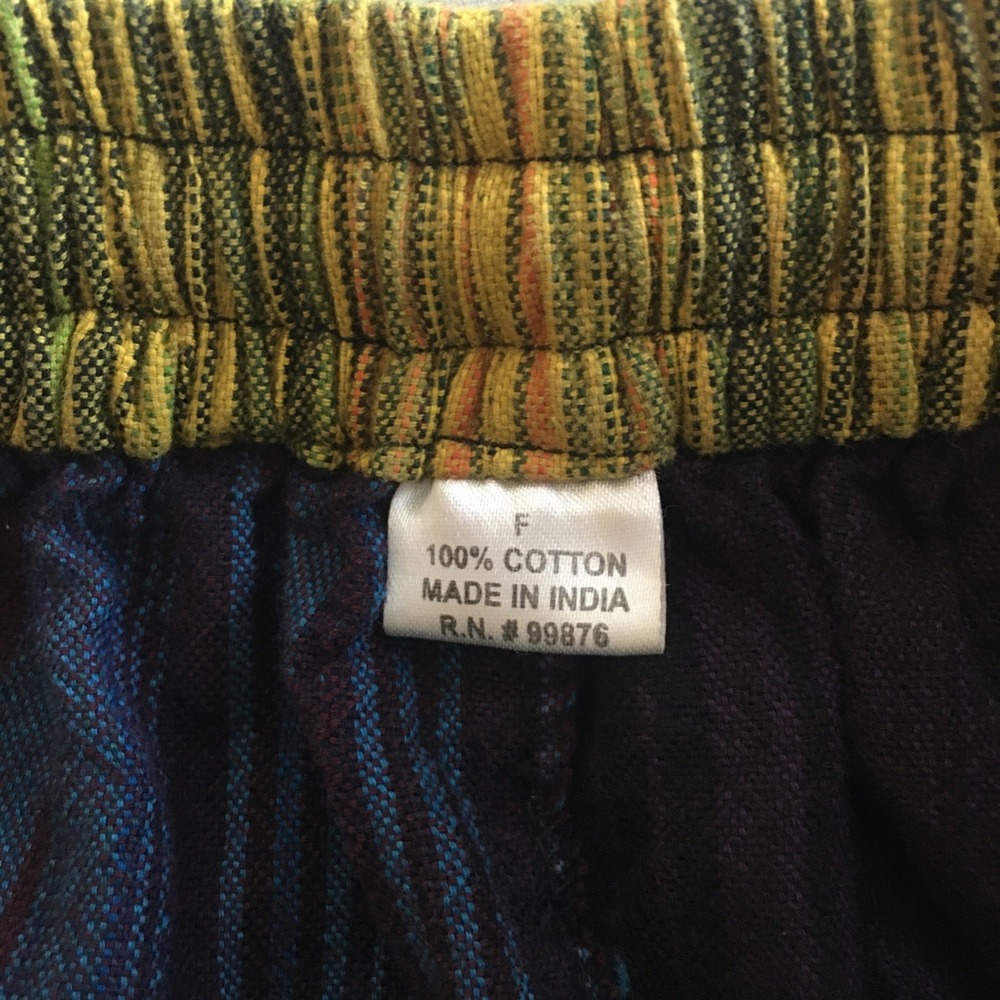 Harem Patchwork Baggy Hippie Pants with Big Box Pockets Size Small Boho - Picture 12 of 15
